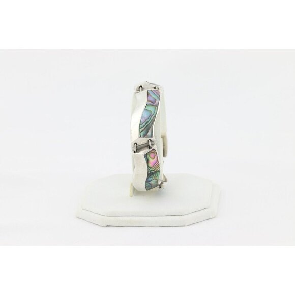 Sterling Silver Abalone Shell Bracelet 6 3/4 inch - Picture 5 of 9